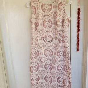 Kate & Lily Light Pinkish  Patterned Sleeveless Dress